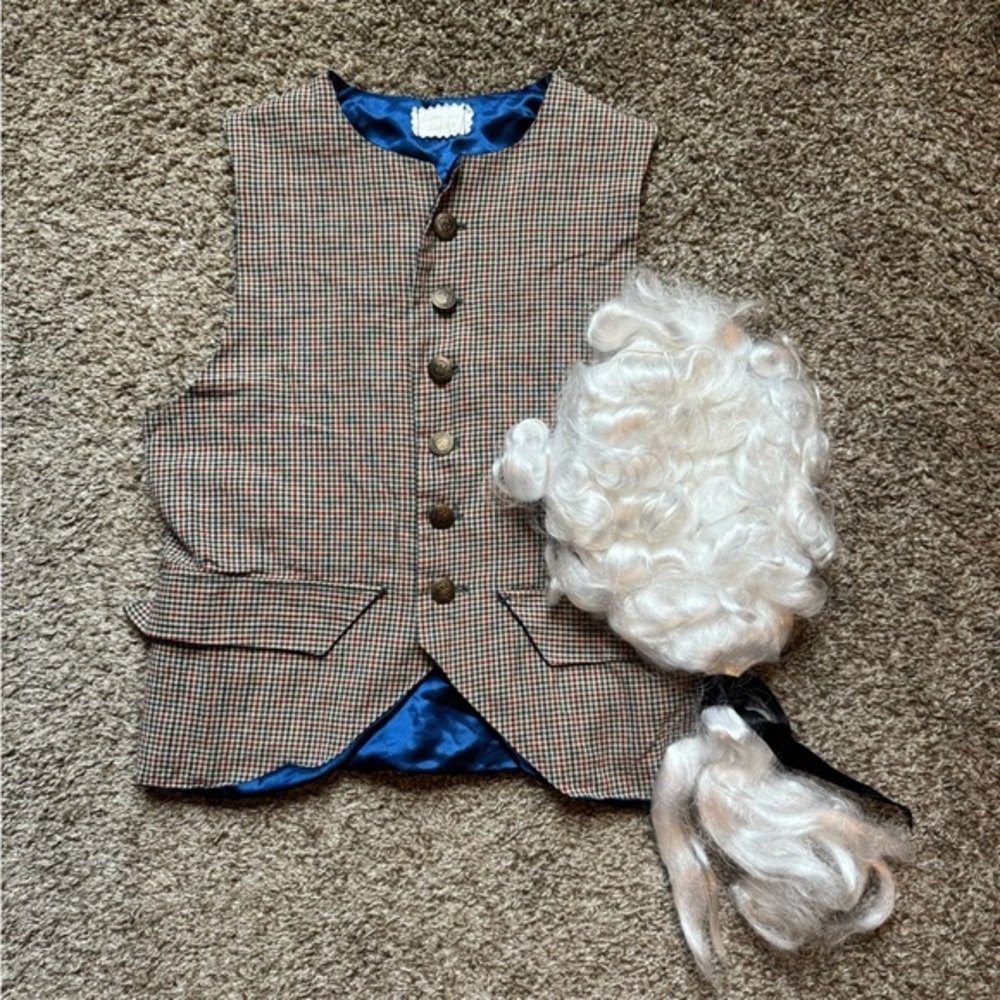 Colonial wig and vest